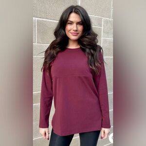 Nursing Queen Women’s Long Sleeve Nursing Tunic Burgundy XXS
